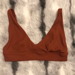 Aerie Burnt Orange Plunge Bikini Top